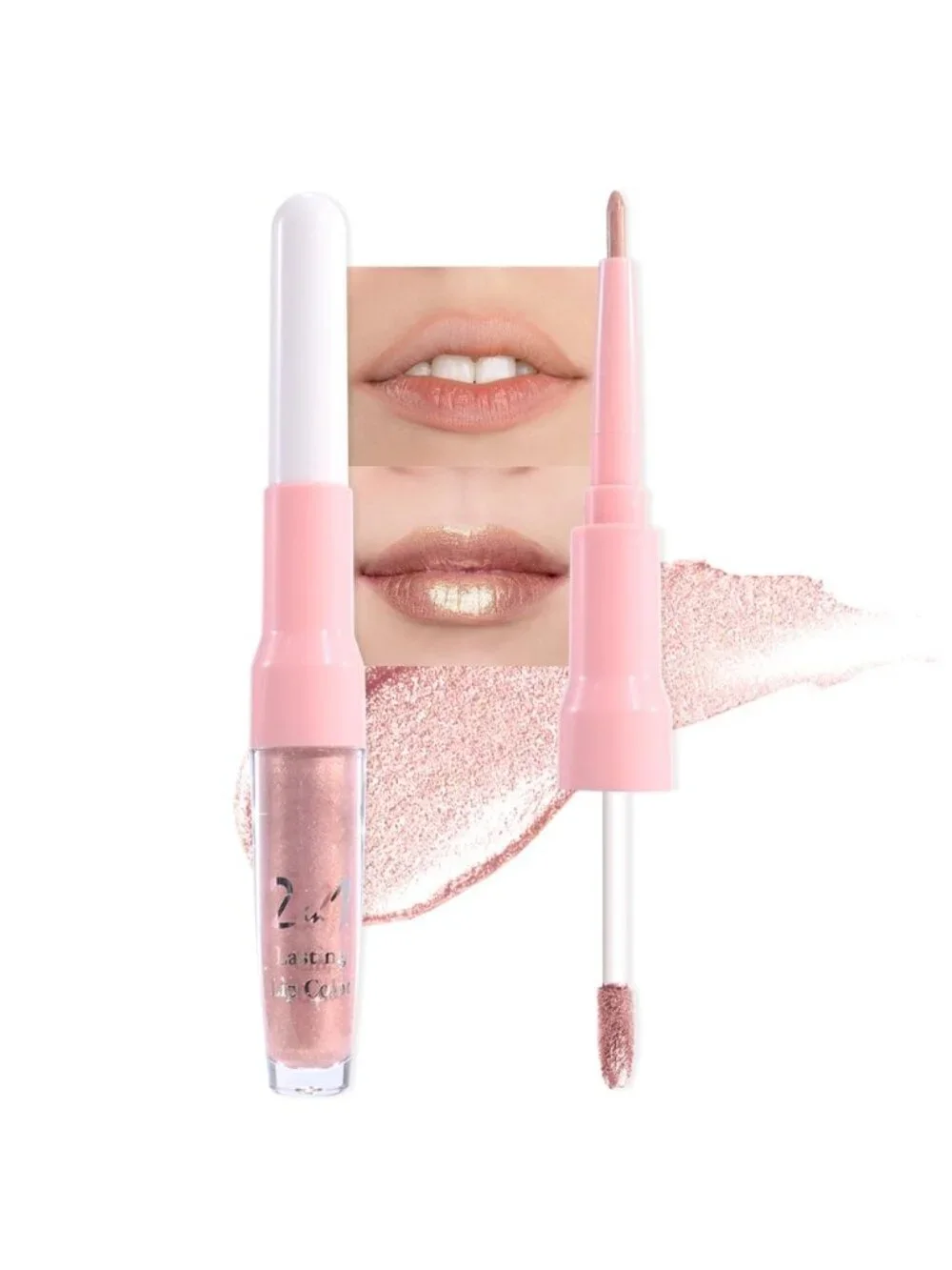 Womens 05# Champagne Gold-Metallic Glitter Liquid Lipstick lippies Lip Gloss